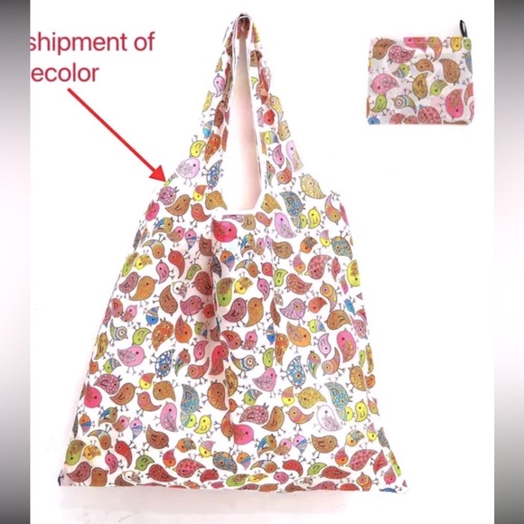 Cute Birds Grocery Tote Bag Springtime Colors Dickey - Picture 2 of 5